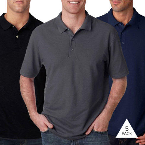 5 Pack of Gilden Polo Shirts Only $29.99! ($6 per Shirt)