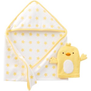 Child of Mine By Carters Newborn Hooded Towel and Bath Mitt Gift Set—$6!