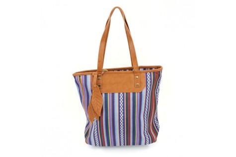 CUTE! Canvas stripe tone tote – 5 colors – Just $17.99!