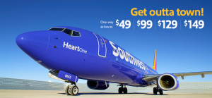 Southwest Airline Sale!  Prices Start at Just $49!