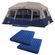 Ozark Trail 14′ x 10′ Instant Cabin Tent, Sleeps 10 with 2 Queen Airbeds $169