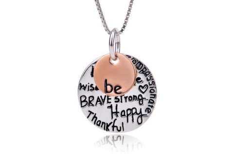 Engraved Necklace “Be” Kind, Free, True, Brave, Strong, Happy, Thankful – Just $6.99!