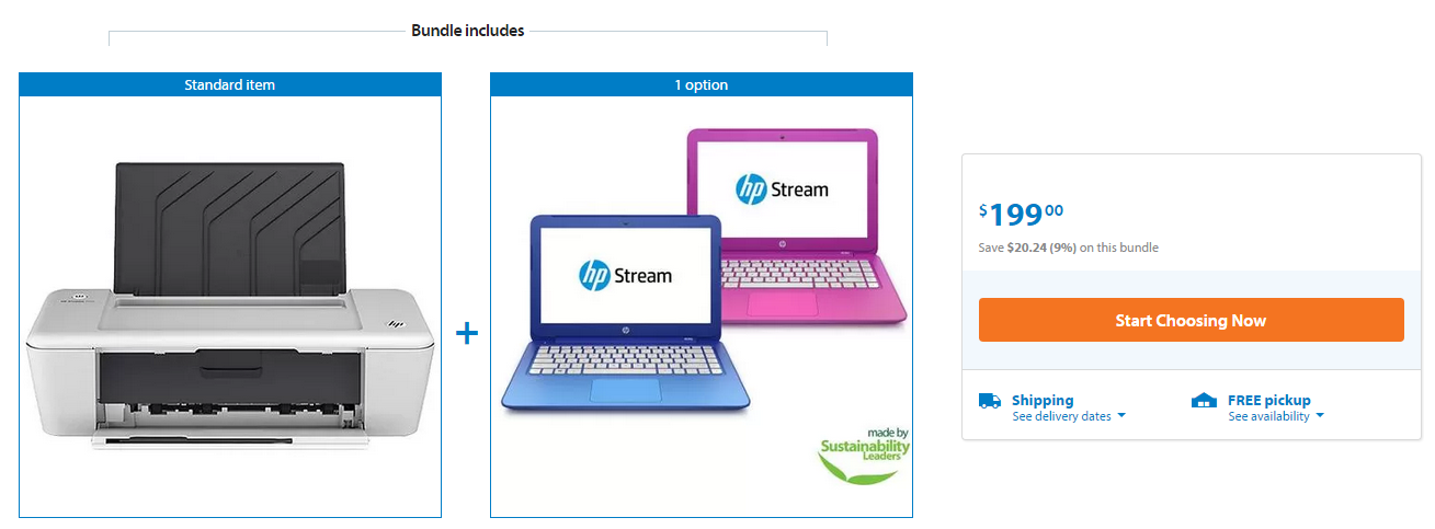HP 11.6″ Stream Laptop + HP 1010 Deskjet Printer Bundle Only $199!