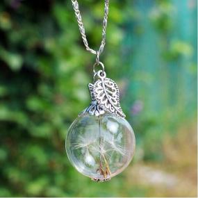 Make A Wish Necklace Dandelion Seed Necklace $11.04