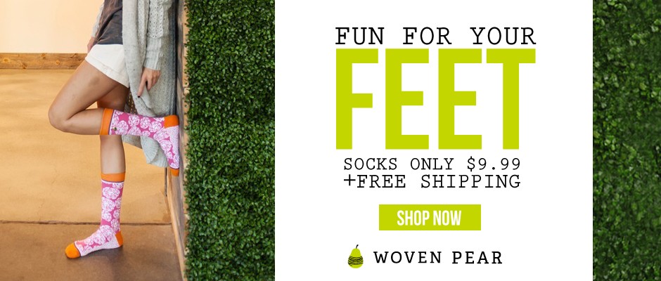 Fun Woven Socks $9.99 + Free Shipping!