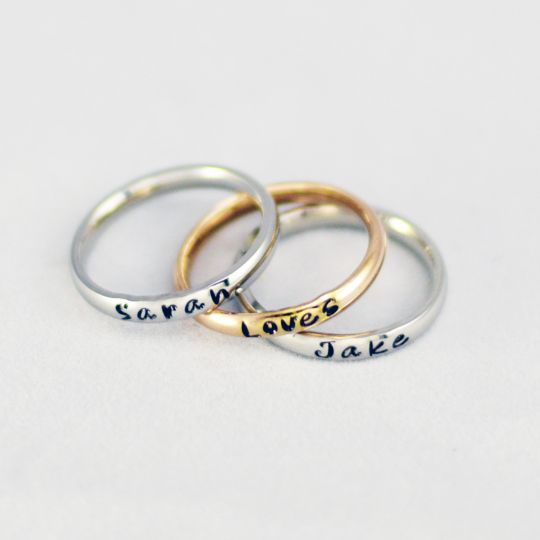 Personalized Stackable Name Rings – 2 Colors! $7.95