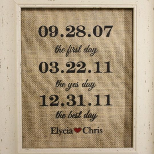 The First Day, The Yes Day, The Best Day Burlap Print $10.00