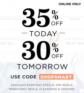 Old Navy 35% off + HUGE Clearance and School Uniforms Sale!
