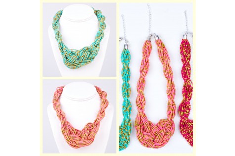 Chic & Colorful Glass Bead Knot Necklace – Just $8.99!