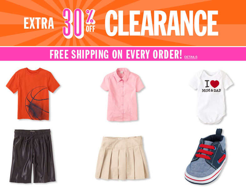 Extra 30% Off + FREE Shipping From The Children’s Place!
