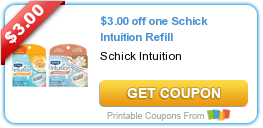 Two New Schick Intuition Coupons | Save $6!