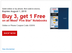 WOW Deals on Mead Five Star Notebooks With B3G1 and Backpack Purchase!