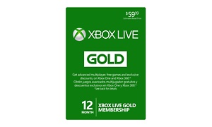 12-Month Xbox Live Gold Membership $44.99