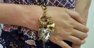 $4.99 – Crystal Heart Dangle Bracelet!