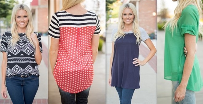 $14.99 – Summer Top Blowout – 8 Styles – XS-3XL!