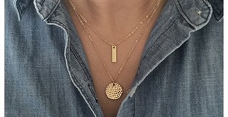 $6.95 – Bar + Hammered Double Layer Necklace!