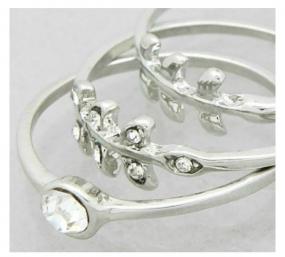 3 Stackable Leaf Rings $5.94 + Free Shipping