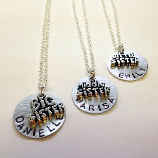 Sweet Personalized Sister Necklaces – 3 Styles! $5.99