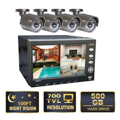 Surveillance System with 4 Cameras and 7 in. LCD Monitor $199.00
