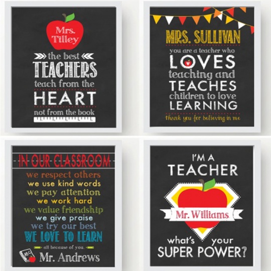 Personalized Teacher Appreciation Prints – 9 Styles!  $6.99