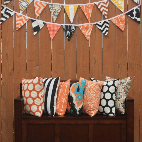 Double Sided Fall & Halloween Fabric Bunting Banner $14.99