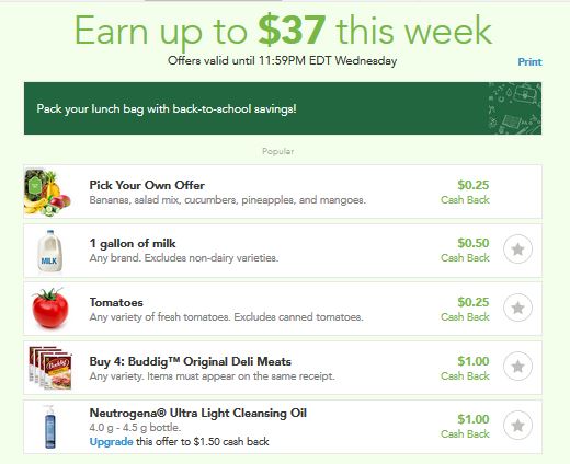 Checkout 51 $37 Cash Back this Week! Milk, Produce, Lunch Meat & more!