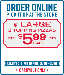 ANY 2 topping Large pizza from Dominos for only $5.99!