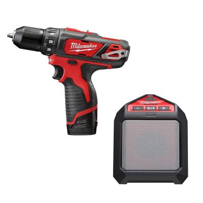 $99 – Milwaukee M12 Lithium-Ion 3/8 in. Drill/Driver Kit with Blue Tooth Speaker