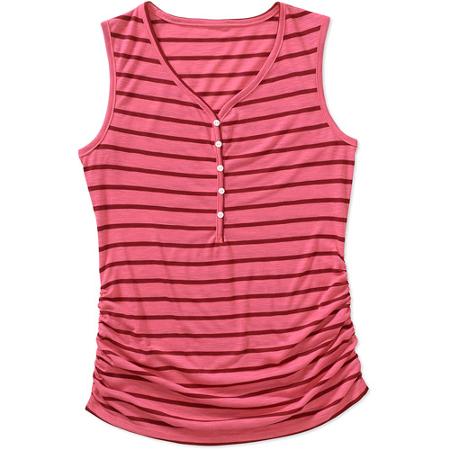 Faded Glory Women’s Shirred Side Henley Tank Top—$5.50