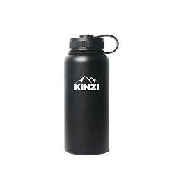 Kinzi Insulated Wide Mouth Stainless Steel Water Bottle $28.99!