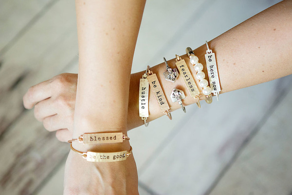 Stamped Sayings Bar Bracelets – Just $7.99!
