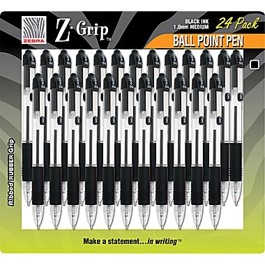 Zebra Z-Grip 24-Pack of Retractable Ball Point Pens—$5 Shipped!