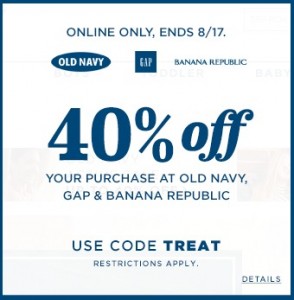 40% OFF Old Navy, Gap, and Banana Republic With Code!
