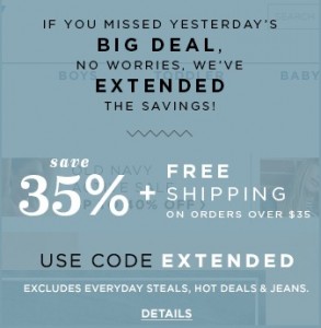 Old Navy Code: 35% Off + FREE Shipping on $35 or More!