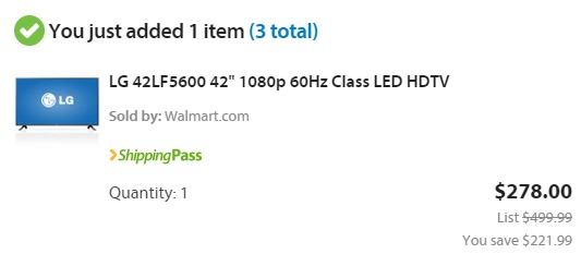 *HOT* LG 42″ LED HDTV Only $278! *HOT* LG 42″ LED HDTV Only $278!