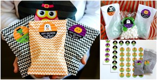 $6.95 -24 Personalized Stickers and Treat Bags for Halloween!
