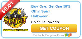 New BOGO 50% Off Spirit Halloween Coupon!