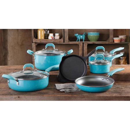 The Pioneer Woman Vintage Speckle 10-Piece Cookware Set $99