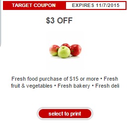 TARGET: $3/$15 Fresh Food Coupon | Produce, Bakery, and Deli!