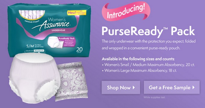FREE Assurance PurseReady Incontinence Pack!