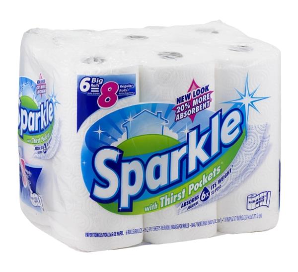 sparkle paper towels 6 big rolls