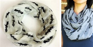 $6.99 – Halloween Bat or Spider Infinity Scarves – Choose From 3 Colors!