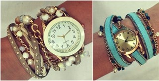 $15.99 – Wrap Watches Adorned with Crystals, Pearls and Studs!