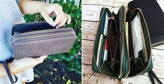 $9.99 – Fall Double Zipper Fashion Wallet – 5 Colors!