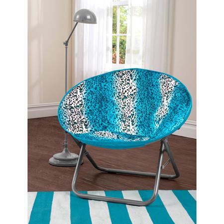 Teal or Purple Cheetah Print Fur Saucer Chair—$15.81!