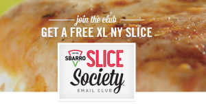 Sbarro’s: FREE Slice of Pizza!