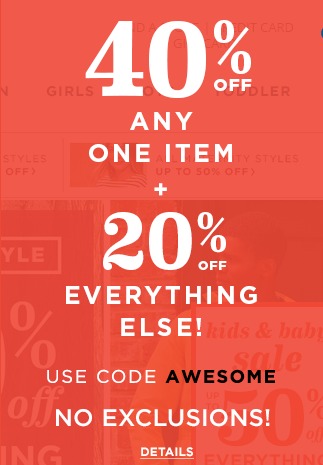 *HOT* Old Navy NO Exclusions Code! (Discount Taken Off MOST Expensive Item??) *HOT* Old Navy NO Exclusions Code! (Discount Taken Off MOST Expensive Item??)