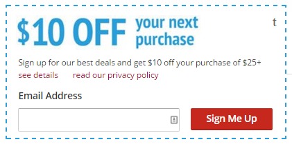 $10 off $25 Kmart Purchase With Email Sign Up