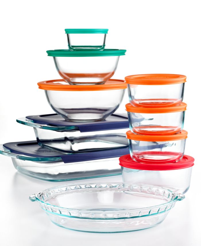 Pyrex 19 Piece Bake, Store and Prep Set with Colored Lids—$39.99