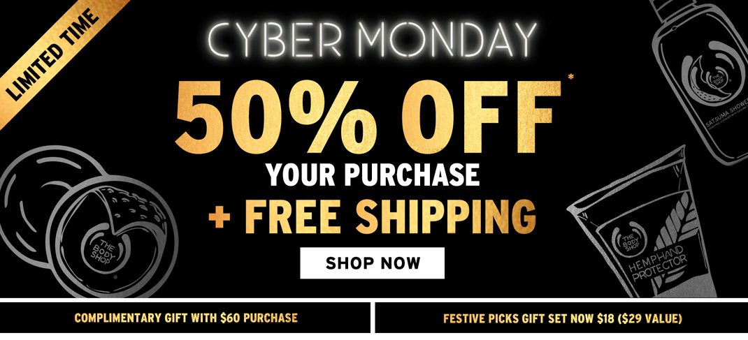 50% OFF + Free Shipping at The Body Shop! Festive Gift Sets Only $18! 50% OFF + Free Shipping at The Body Shop! Festive Gift Sets Only $18!